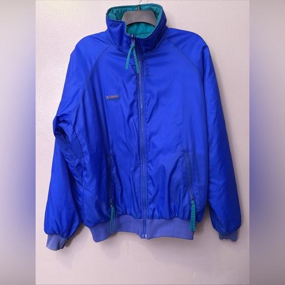 Vintage Columbia Powder Keg Jacket Mens L Navy Teal Pink 3in1 Zip Ski Snowboard - Picture 7 of 15
